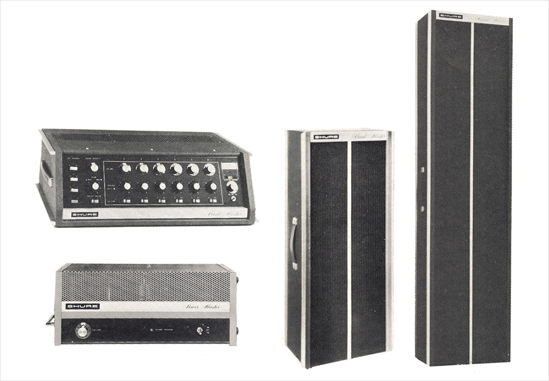 Shure「ボーカルマスター」ラインアップ　VA302（左上）、PM300（左下）、VA301-S（中）、VA300-S（右）
